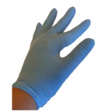 Handschoen wegwerp Latex Blauw gepoederd 