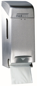 Toiletroldispenser voor 2 standaard rollen RVS Mat