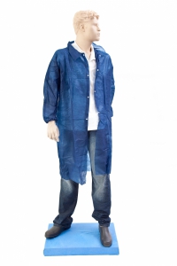 Bezoekersjas Blauw XXL met drukknoop