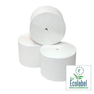 Toiletpapier Coreless (zonder koker) 1-laags