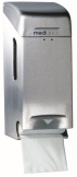 Toiletroldispenser voor 2 standaard rollen RVS Mat